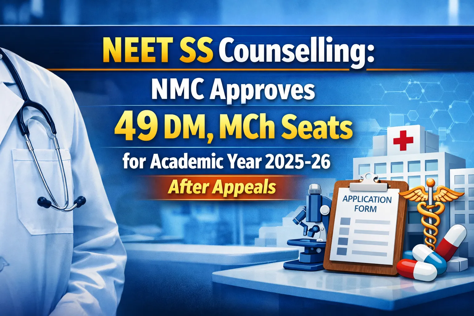 NEET SS Counselling: 49 DM, MCh Seats for Academic Year 2025–26 Approved by NMC After Appeals